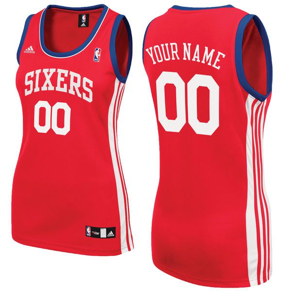Adidas Philadelphia 76ers Women Custom Replica Alternate Red NBA Jersey->customized nba jersey->Custom Jersey